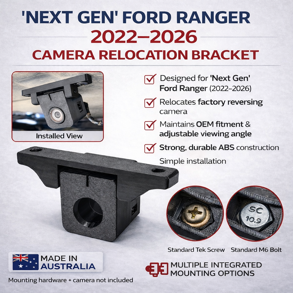 Ford Ranger Next Gen RA 2022+ Reverse Camera Relocation Bracket Tub to Tray Conversion