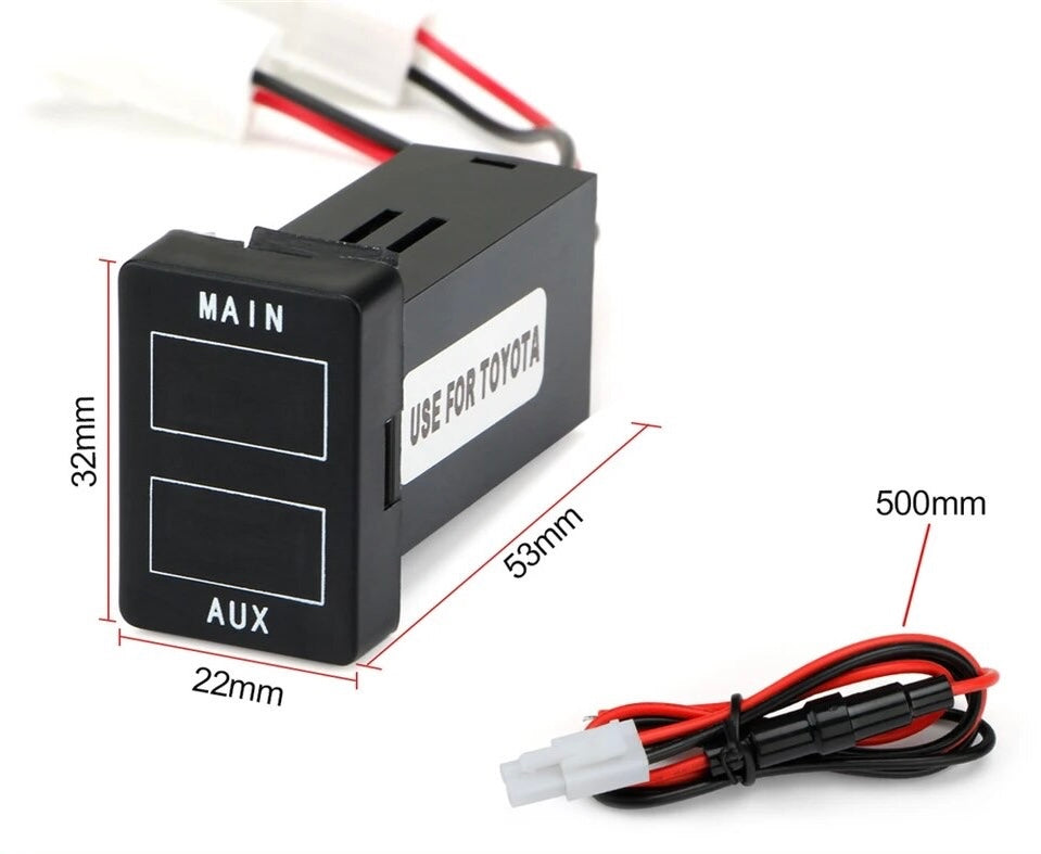 Dual Voltmeter Digital Display for Toyota + Mitsubishi