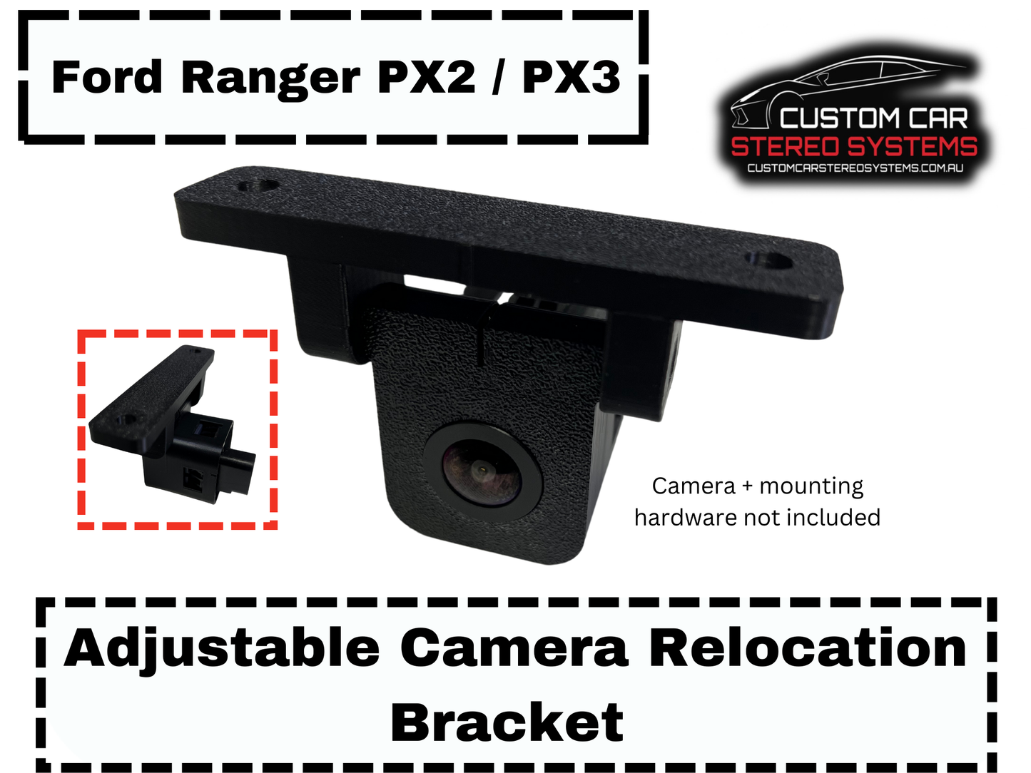 Ford Ranger PX2 + PX3 Reverse Camera Relocation Bracket Tub to Tray Conversion