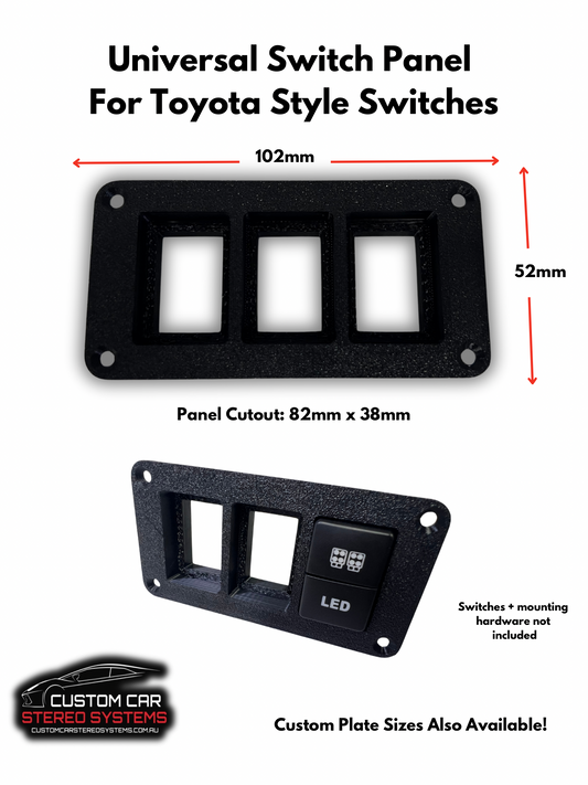 Universal Switch Panel 3 Way - Suits Toyota Style Switches