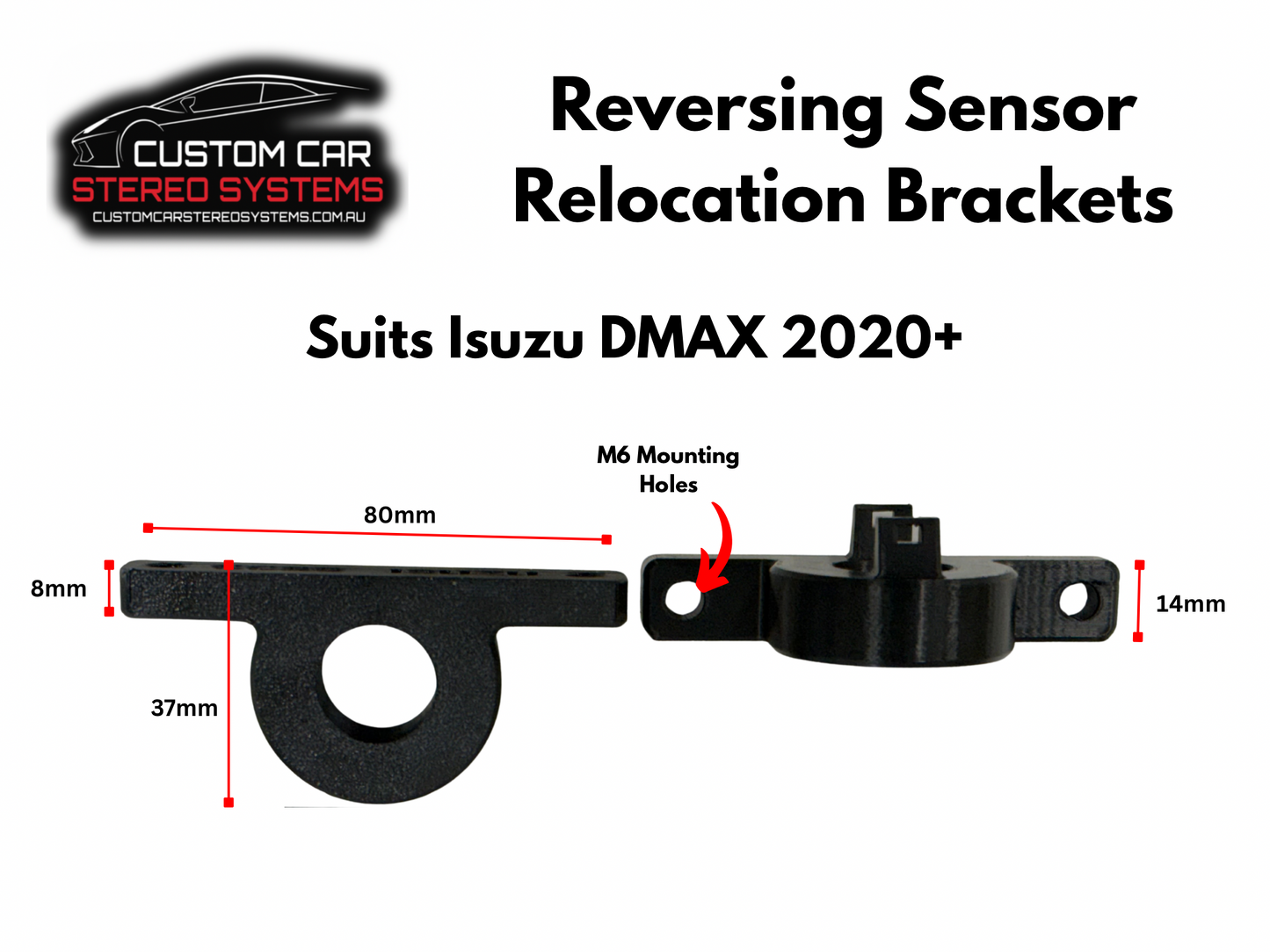 Isuzu DMAX 2020+ Reversing Sensor Relocation Brackets (4 Pack)
