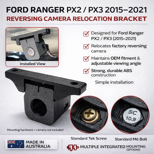 Ford Ranger PX2 + PX3 Reverse Camera Relocation Bracket Tub to Tray Conversion