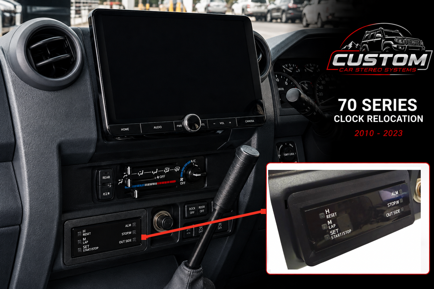 Toyota Land Cruiser 70 Series Clock Relocation Kit