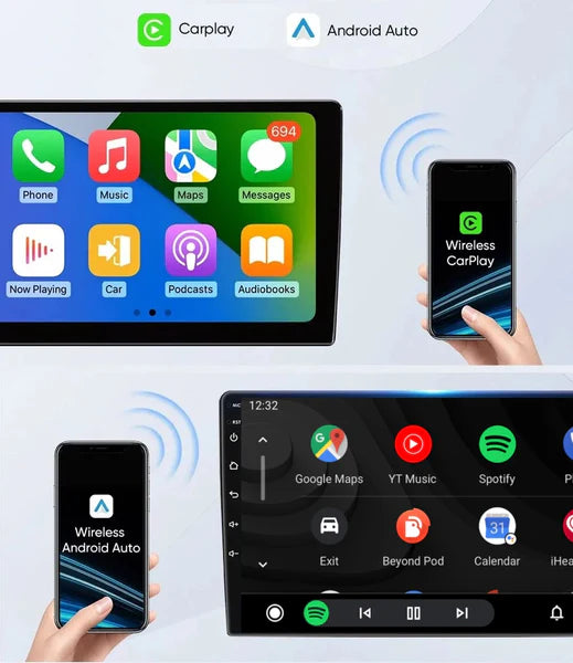 WIRELESS Apple CarPlay and WIRED Android Auto